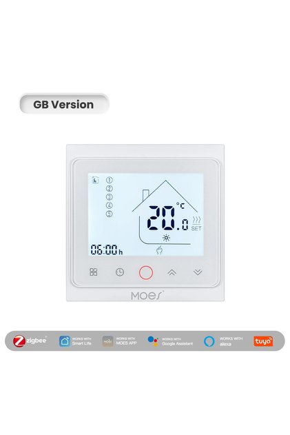 MOES GB White MOES Tuya ZigBee Smart Thermostat Room Temperature Control Water/Electric Floor Heatin
