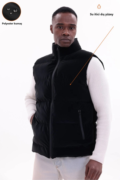 Men's Nova Fabric Puffer Vest with Lightweight Filling, Zippered Pocket, Water-Repellent, Relaxed Fit