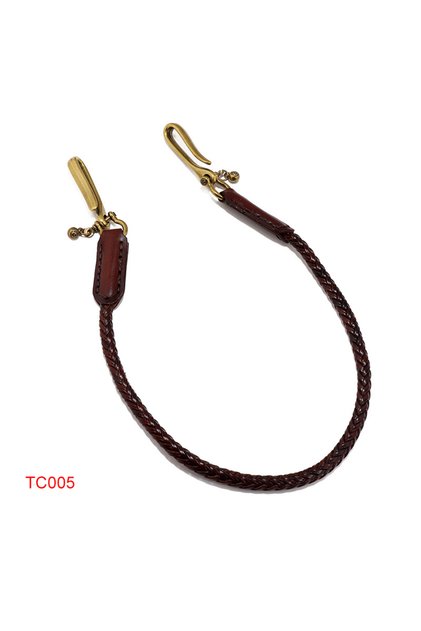 Dark Brown Classic Punk Style Genuine Leather Biker Keychain Jeans Chain Handmade Wallet Chain Waist