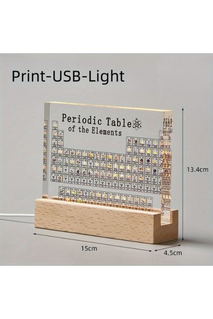 Print Acrylic Periodic Table Figurines Mendeleev Printing Element Periodic Table Desk Decor Chemistr