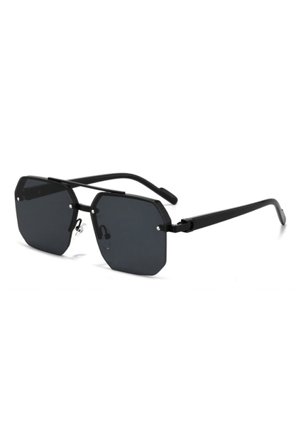 black High Quality Rimless Men Sunglasses UV400 Square Double Bridge Eyewear Sun Glasses