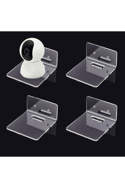 AECH-20107 4pcs Wall Shelves Acrylic Floating Shelves Small Clear Shelf Display Ledges Adhesive Hang