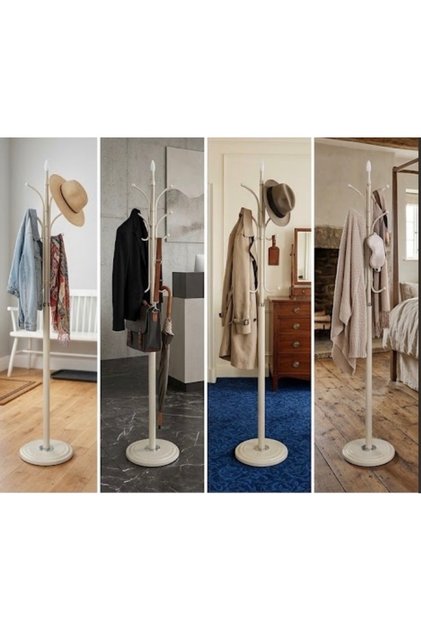 Metal Clothing Hanger with Modern Design - Beige Color