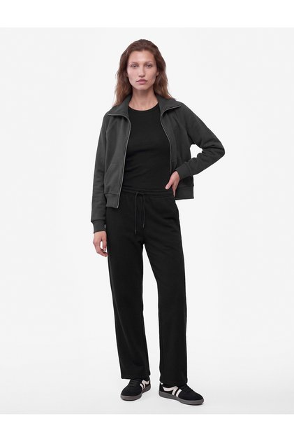 Regular Fit Side Pockets Lace-Up Waist Straight Leg Sweatpants