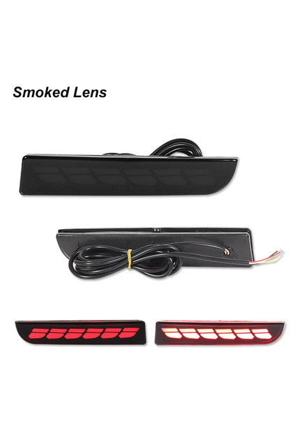 Smoked Lens D LED Bumper Reflector Lights For Mitsubishi Lancer Evo Evolution ASX Outlander Sport RV