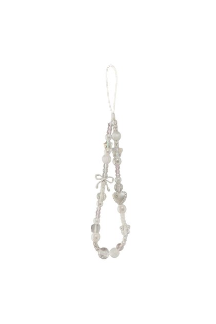 AS SHOW Korean Cute White Star Pearl Beads Phone Chain Trendy Pendant For iPhone Universal Accessori