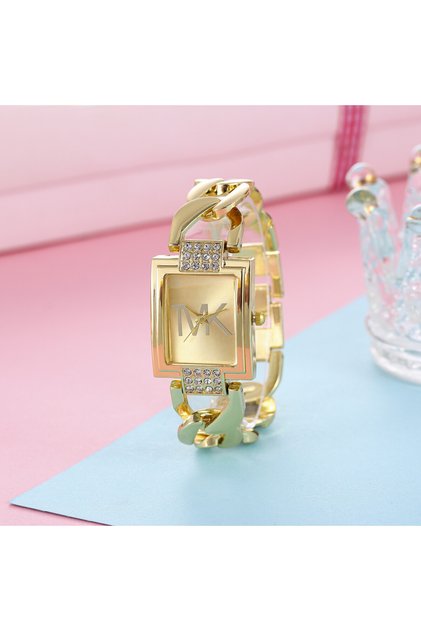 Gold Luxury Brand Women's Watch Fashion Elegant Style Metal Strap Square Trendy Quartz Watch for Wom