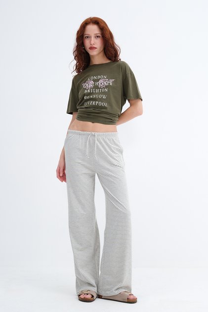 Striped Wide Leg Tracksuit Eşf10558