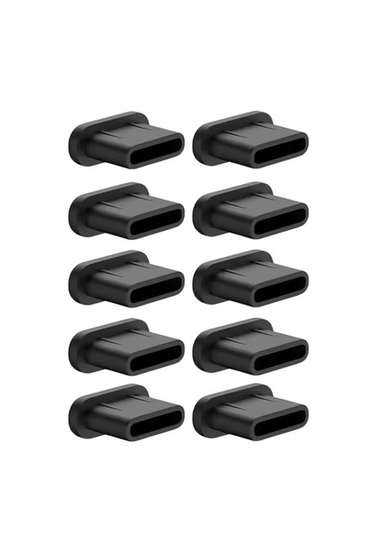 Black-10X Silicone Dust Plugs Type C Charging Port Protector Stopper Cap Cover for Iphone 16 15 Pro