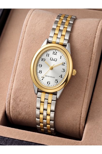 Minimal Oval Case Vintage Model Women's Metal Steel Strap Wristwatch with 2 Years Warranty