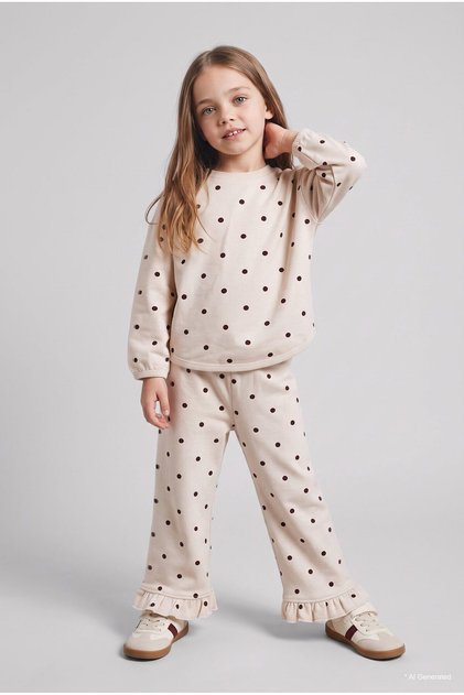 100% Cotton Polka Dot Ruffled Cuffs Thin 2-Piece Set for Baby Girl I3662A526Au