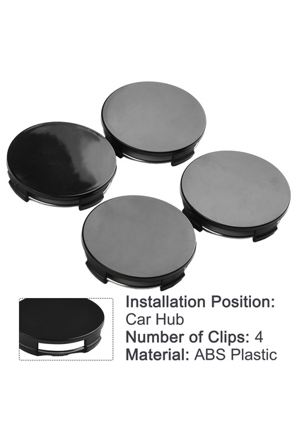 4pcs 65mm Car Vehicle Wheel Hub Center Cap Cover ABS Black For Most Cars Trucks Wheels Tires Parts W