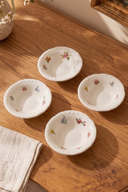 X Bengi Kurtcebe Anneanne Sofraları Porcelain 4-Piece Jam Bowl Set 11 cm