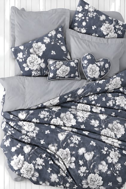 Fitted Sheet Duvet Cover Set Single Avangarde Anthracite
