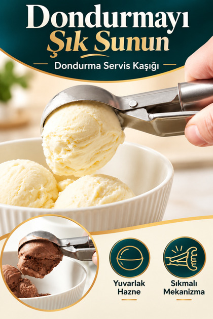 Stainless Steel Ice Cream Serving Presentation Spoon