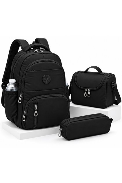 First School Bag Set of 3 Unisex Children's Primary School Backpack 8010 Black