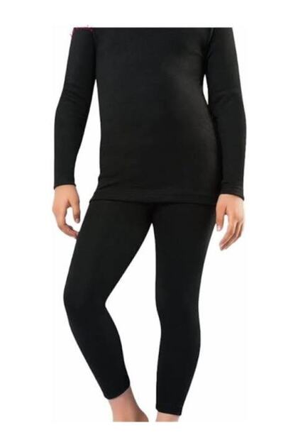 Girl's Black Thermal Tights