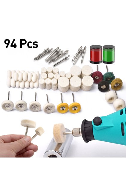 94pcs Professional Rotary Tool Polishing Kit for Dremel - 94Pcs 1/8" Shank Buffing Wheels Polishing