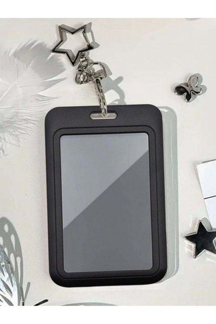 1 set This Card Holder, with a Star-Shaped Pendant, Can Be Used as a Bag Charm or Keychain. It Can S