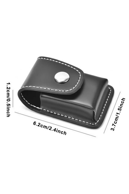 black 1Pc Small Box Case For Super Match High Leather Cover Men Windproof Zippo Cigarette Lighter Gi