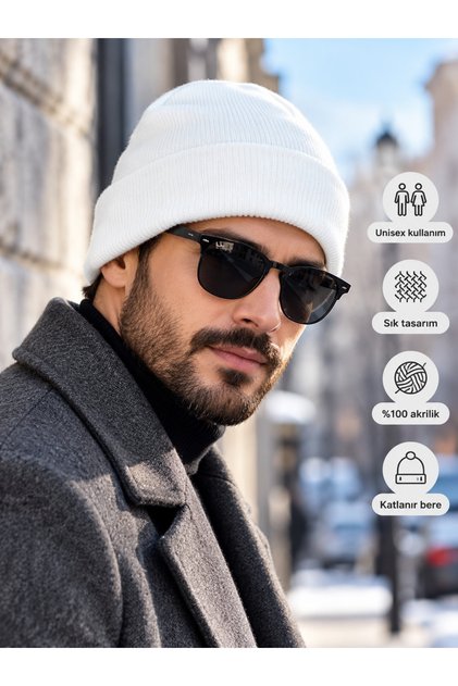 Unisex Bere+Katlanır+Esnek örgü Stil