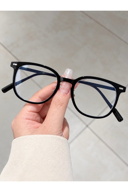 Halen Square Rectangle Metal Transparent Women Men Unisex Blue Light Protected Screen Goggle Glasses