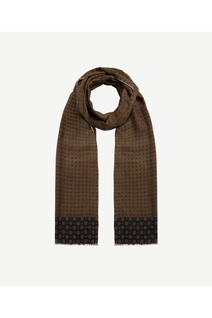 Geometric Patterned Wool Shawl