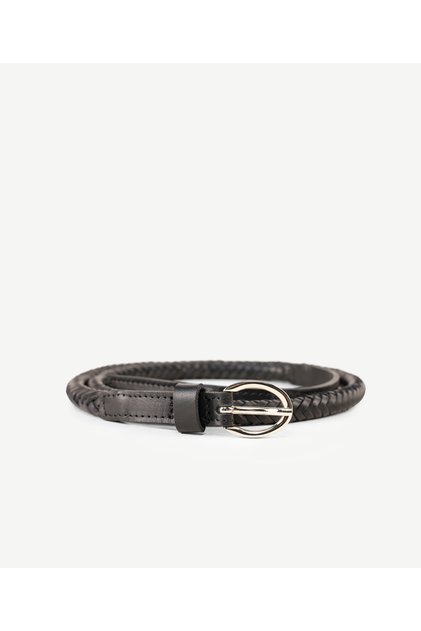 Thin Braided Leather Belt