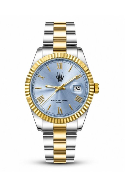 Valentor Silver Gold Blue Wristwatch