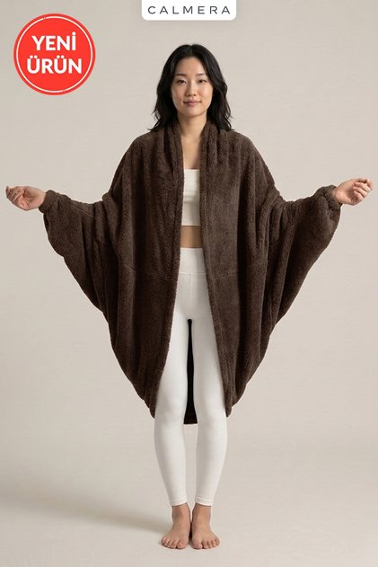Wellsoft Wearable Blanket | Unisex - Women - Men | Oversize - Fleece - Plush | Brown
