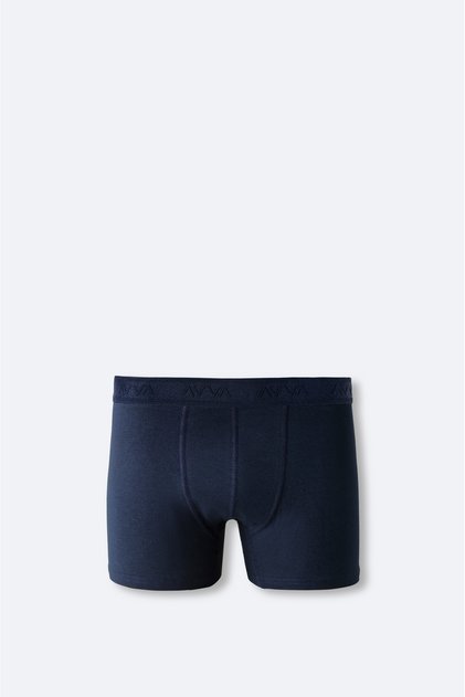 Men's Navy Blue Basic Cotton Breathable Bi-Stretch Single Regular Fit Boxer B009510