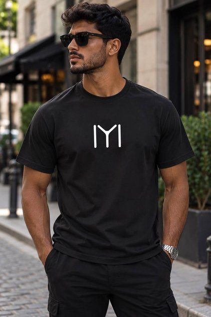 2006 Kayı Iyi Printed Black Basic T-Shirt