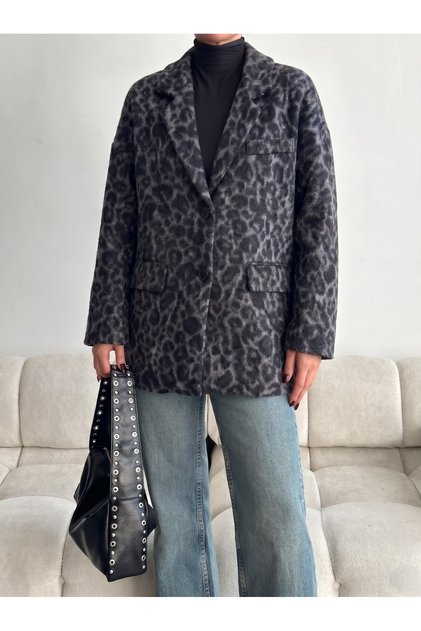 Women's Leopard Print Cashew Coat