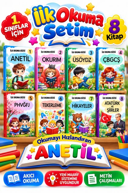 1. Grade Anetil İlk Okuma Seti (8 Books)
