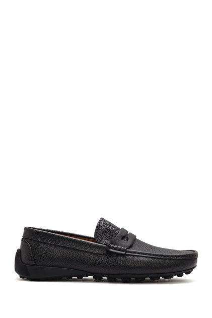 Men's Black Leather Loafers 26Sfd7551Ft
