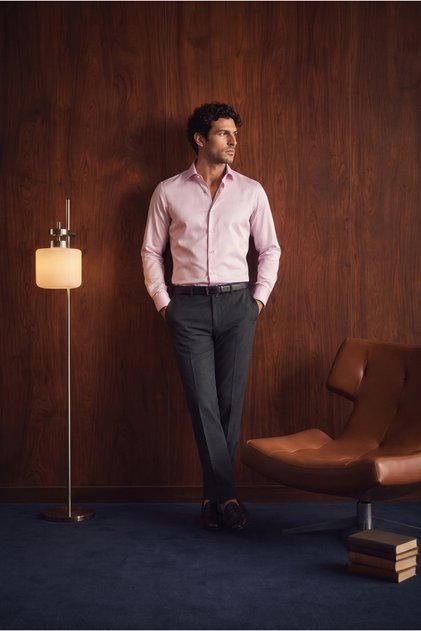Long Sleeve Slim Fit Cotton Non-Iron Satin Classic Shirt