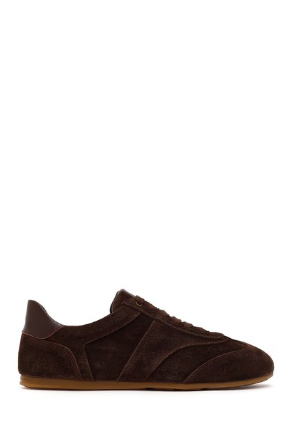 Women's Brown Lace-Up Suede Leather Sneaker 26Pfd410810