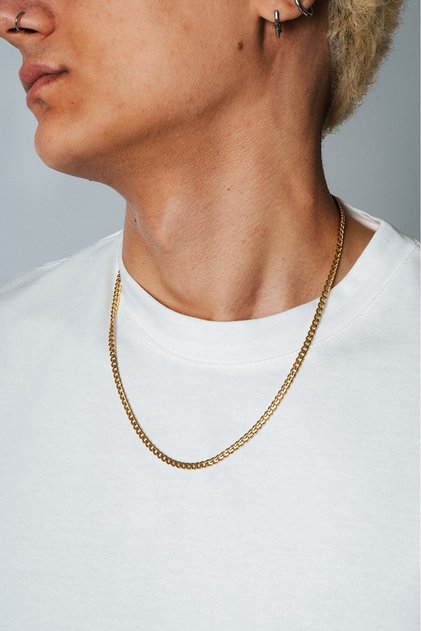 4mm X 55cm Steel Gold Panzer Chain Necklace