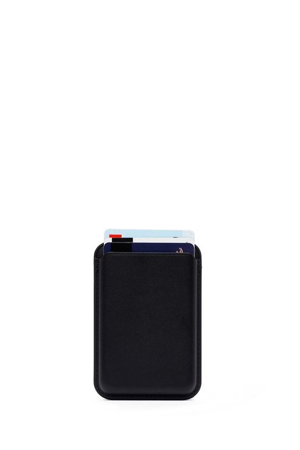 Men's Black Leather Magnetic Wallet 000A2D361518