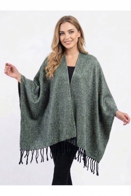 Women's winter double-sided poncho shoulder 140x140