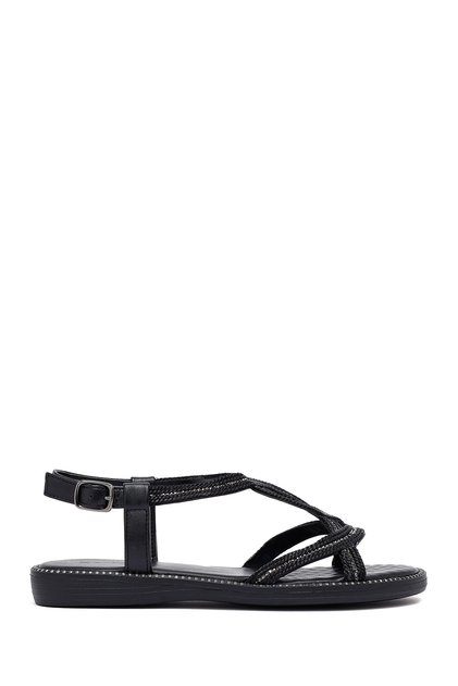 Women's Black Stone Sandals 25Sfe464614