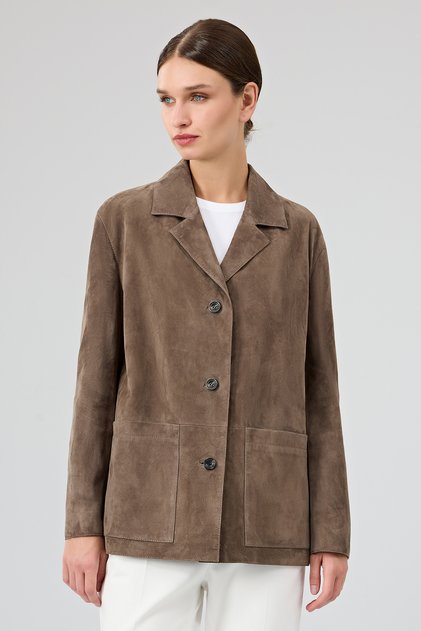 Gloria Women's Mink Oversize Suede Leather Jacket 25Wgd560010