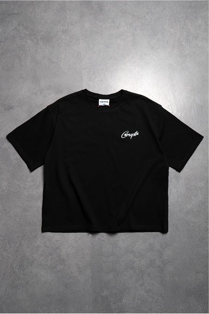 تي شيرت رجالي أسود من Crupt Trace Boxy Crop