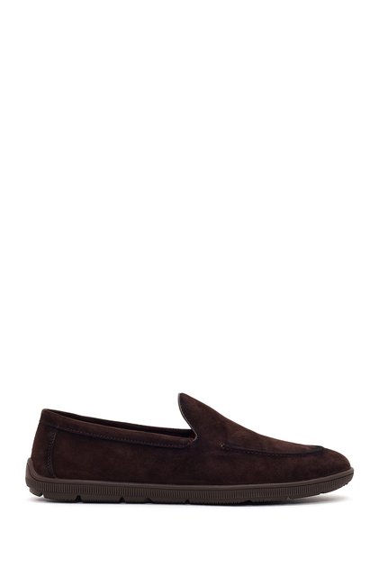Men's Brown Suede Leather Casual Loafers 26Sfd695210
