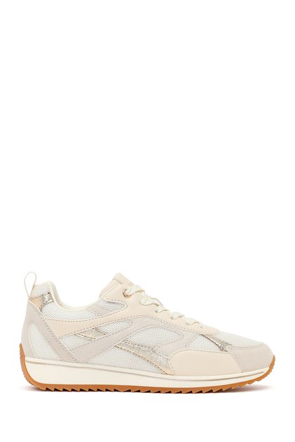 Women's Beige Lace-Up Sneakers 26Pfe457514