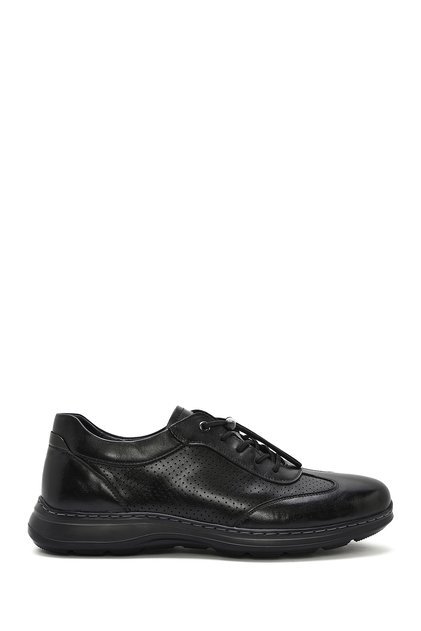 Men's Black Lace-Up Leather Casual Shoes 25Sfd 694718