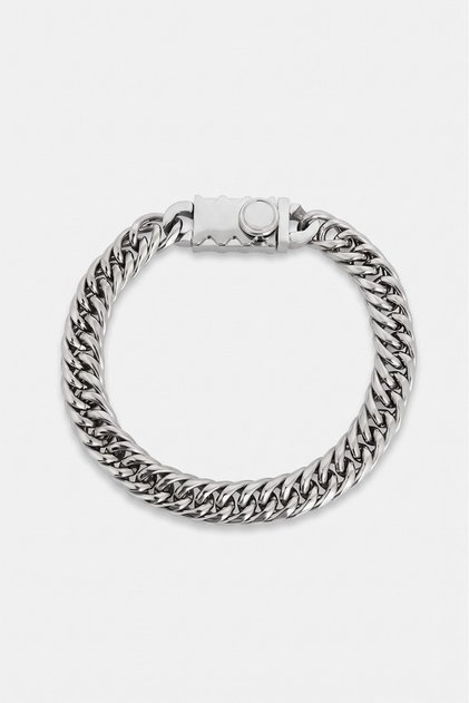 Silver Tone Razor Chain 316L Steel Men's Bracelet