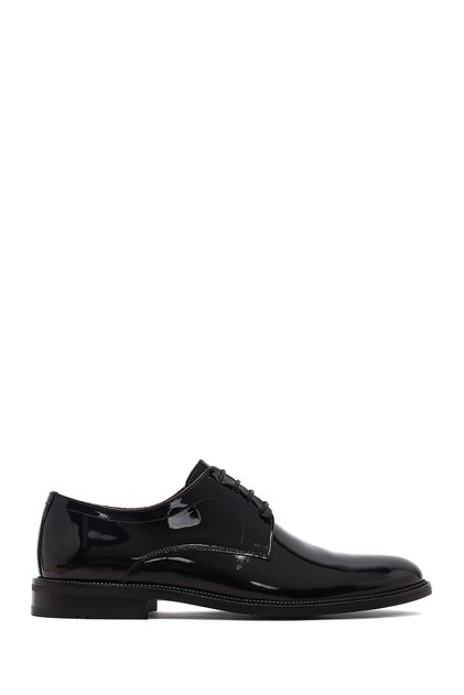Men's Black Lace-Up Patent Leather Classic Shoes 25Wfd602216