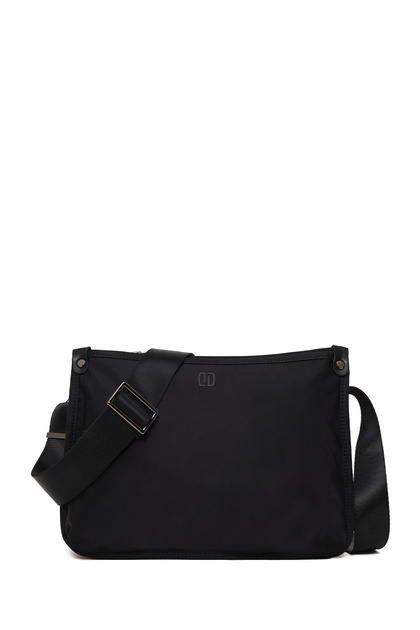 Men's Black Fabric Mini Crossbody Bag 26SBD30086F
