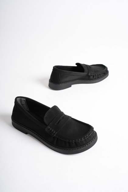 Women's Barefoot Molded Black Suede Loafer Moccasin Casual Shoes